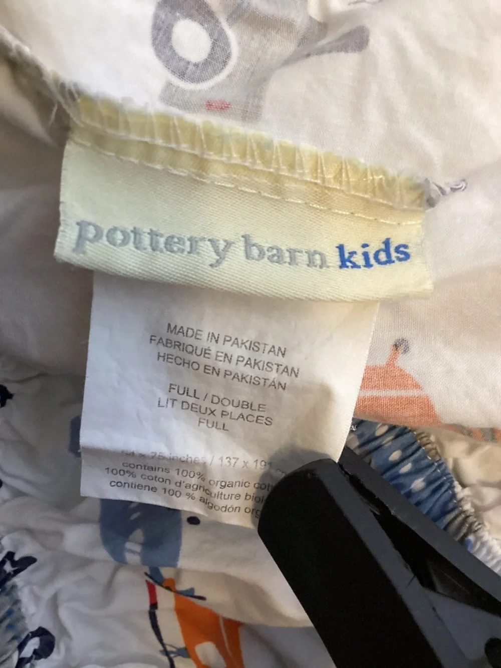 Pottery Barn Kids planes,trucks & cars printed Full/ Double sheet set